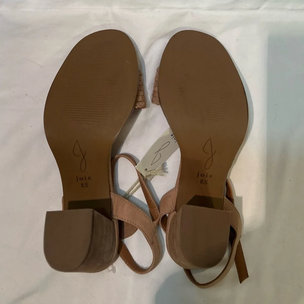 Joie Beige Block Heel Adjustable Buckle Strap Leather Open Toe Cushion size 8.5 - Picture 4 of 8